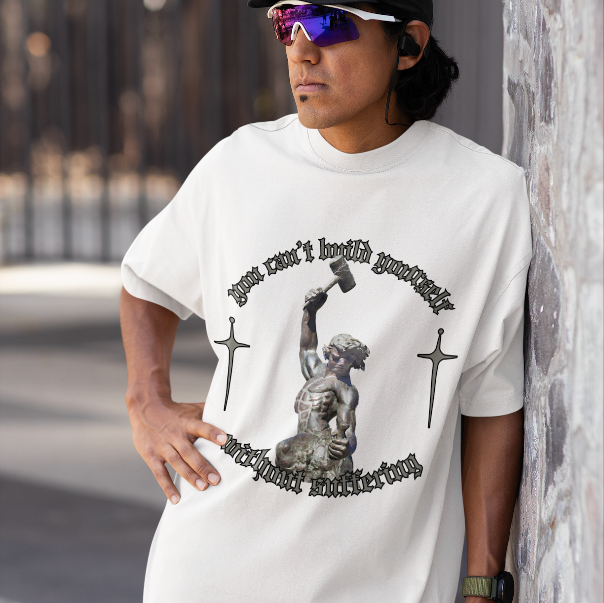 You can`t build yourself without suffering - VACANCY Oversized Shirt