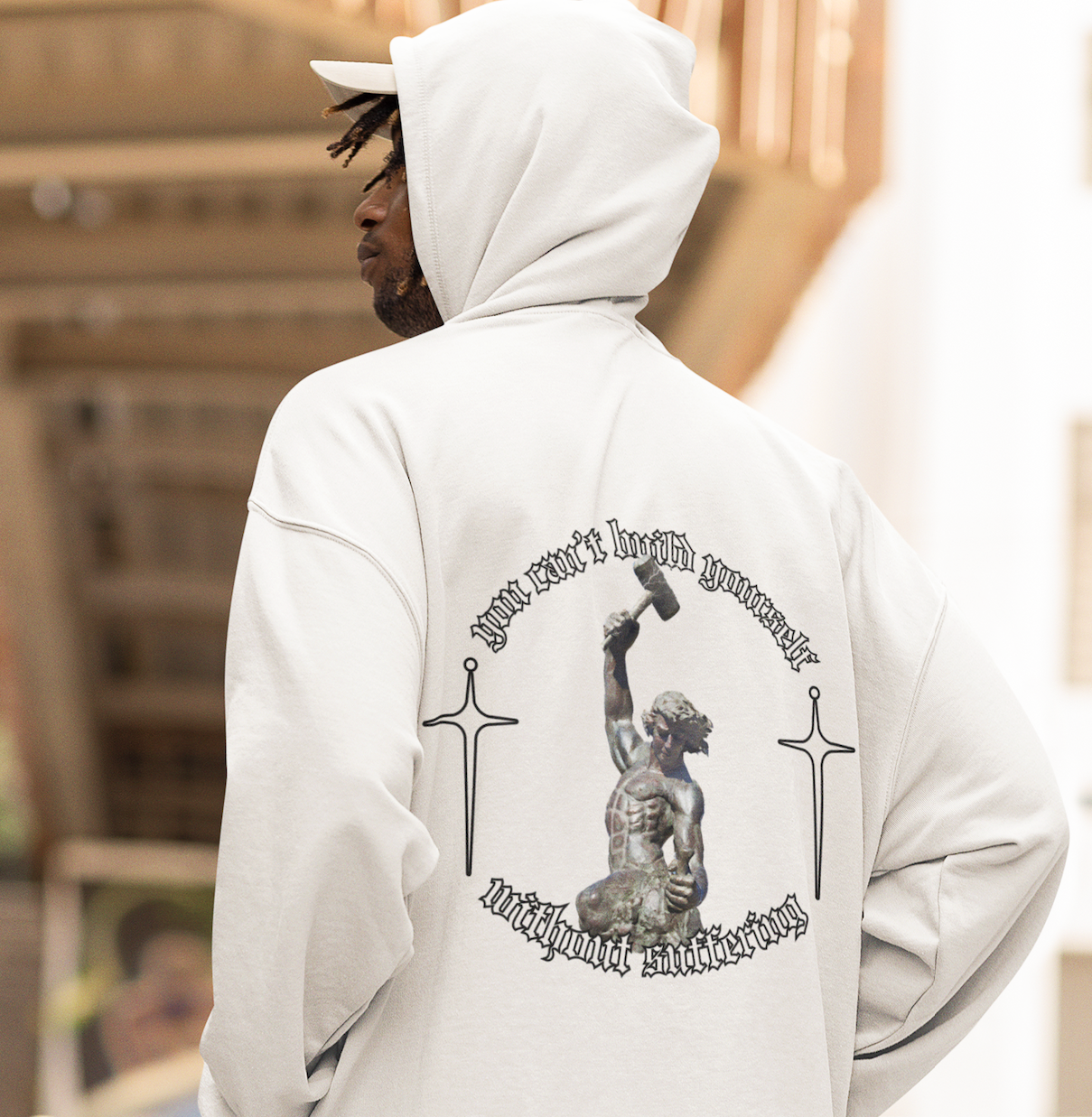 You can't build yourself without suffering - VACANCY Oversized Hoodie
