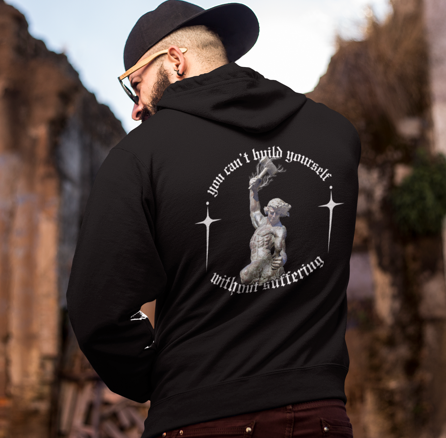 You can't build yourself without suffering - VACANCY Oversized Hoodie