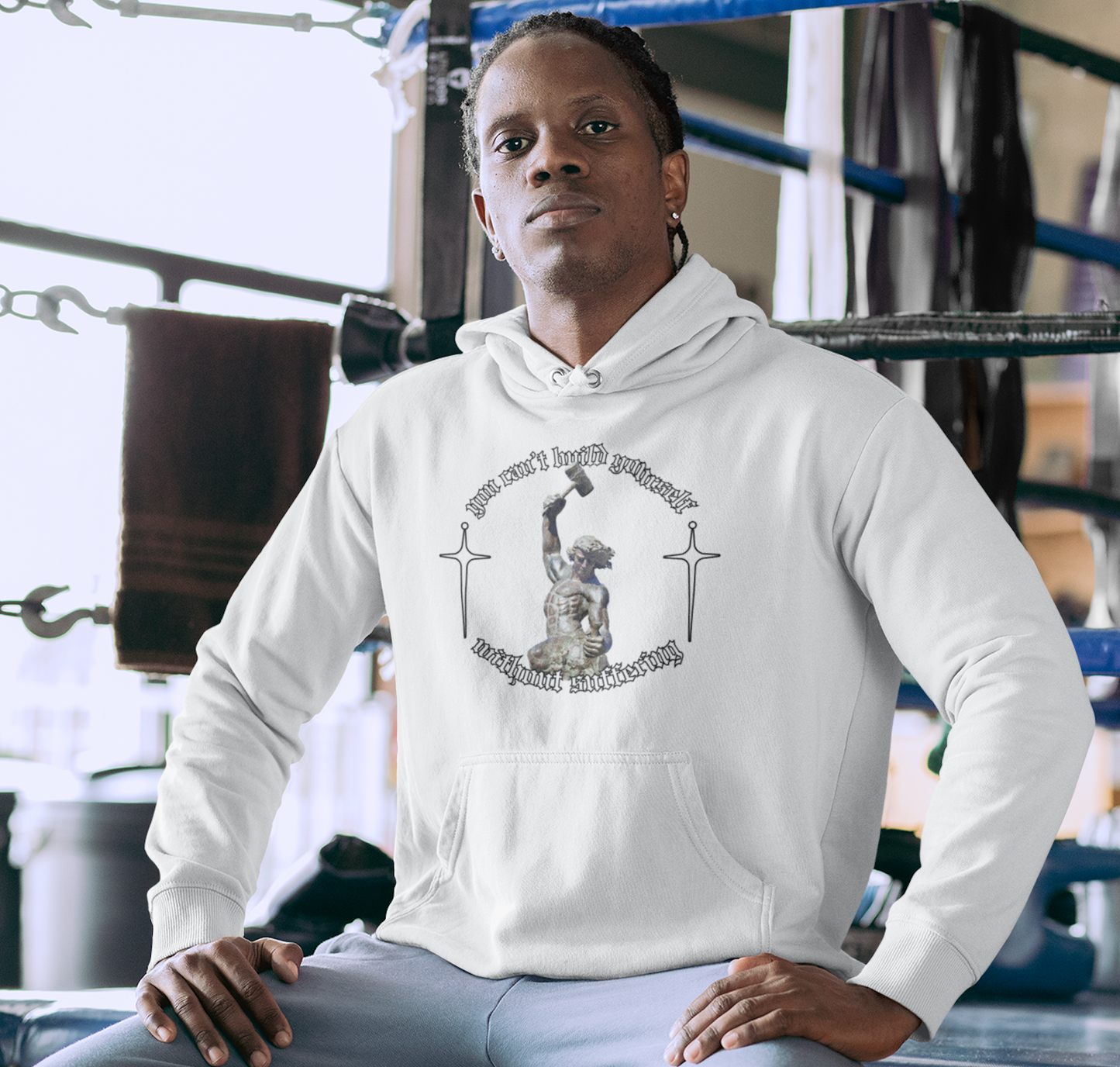 You can't build yourself without suffering - Premium Hoodie